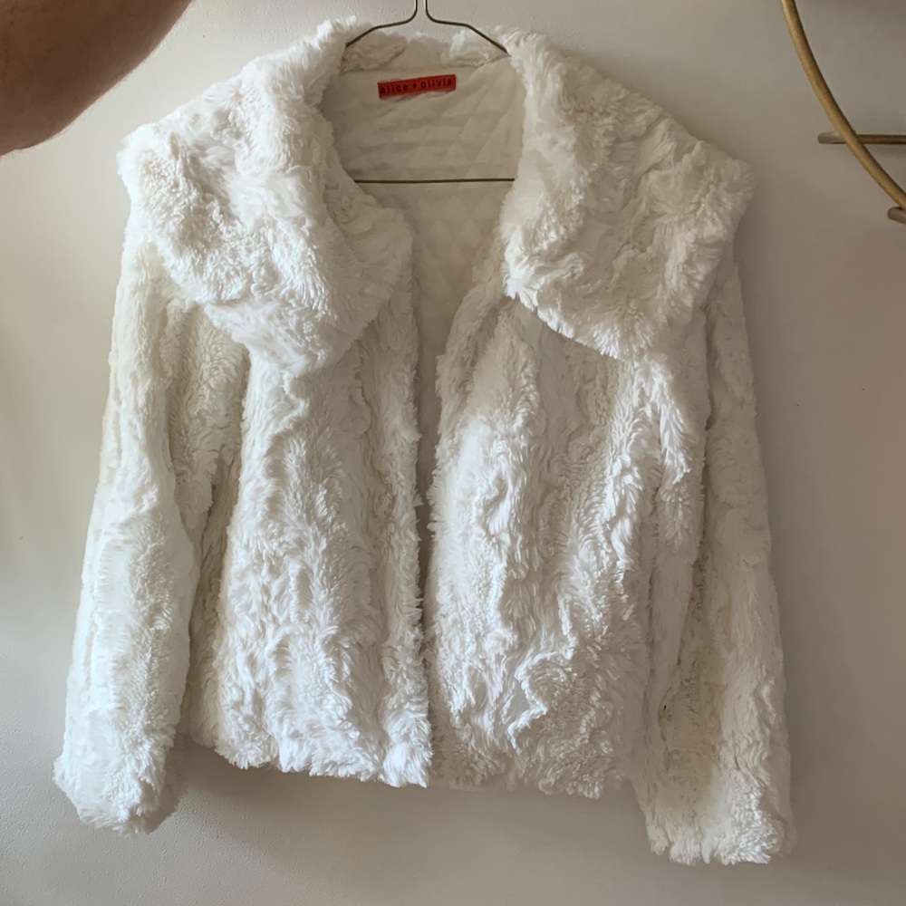 Alice + Olivia Cream Teddy Jacket - Picture 3 of 4